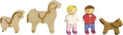 Jeujura houten figuren voor bouwsets met paarden, 5 st.