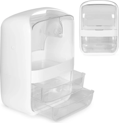 Cosmetica-organizer met deksel en 2 laden MODERNHOME – wit