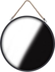 Wandspiegel rond zwart 41 cm