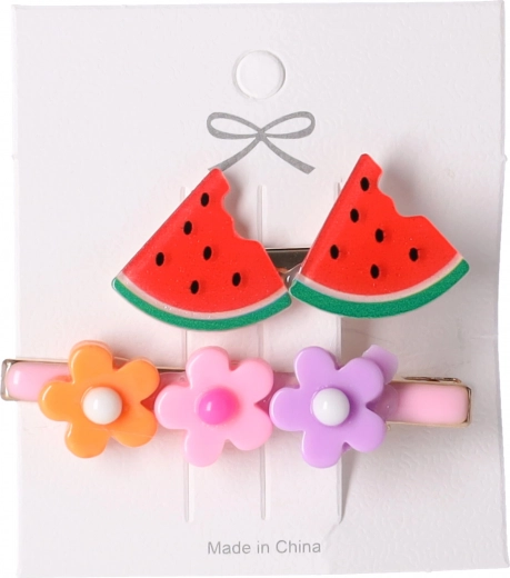 Set van 2 haarspeldjes - watermeloen