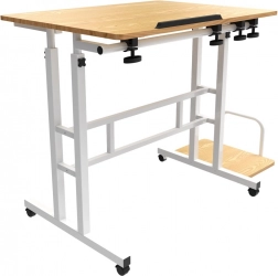 Mobiele in hoogte verstelbare tafel MACLEAN MC-124, draagvermogen 50 kg, oppervlak 80 × 60 cm