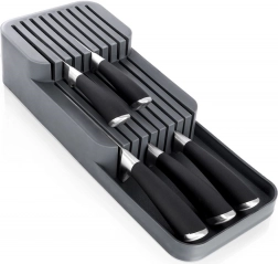 Besteklade-organizer voor messen, grijs, tweelaags