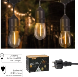 FILAME LED-tuinverlichting 20 m met 20 E27-lampen, warm wit