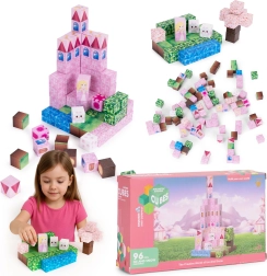 Magnetische bouwblokjes 96 stuks – roze kasteel met prinses