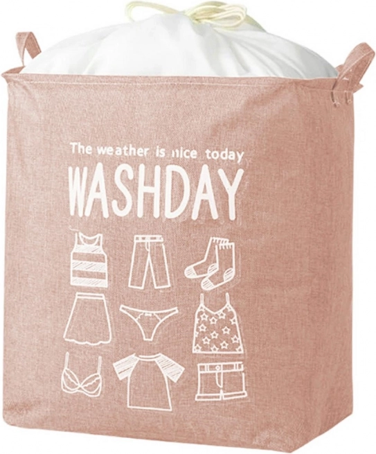 Roze opvouwbare wasmand