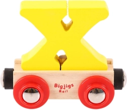 Houten wagon met letter X - Bigjigs Rail