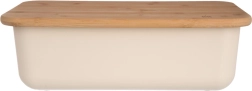 Broodtrommel van kunststof en bamboe, beige 40 × 23 × 13 cm