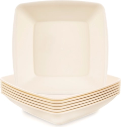 Diepe plastic borden SANDY 17,5 cm, 500 ml, 6 stuks