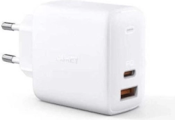 Witte netlader Aukey Omnia GaN 2xUSB Power Delivery (1x USB‑A + 1x USB‑C) 65W 5,4A