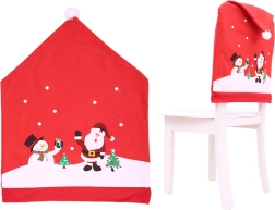 Kerstmis rode stoelhoes met sneeuwpop- en Santa-motief 60 × 48 cm