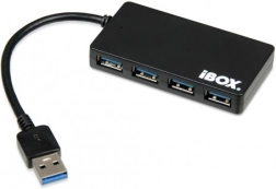 USB-hub 3.0, 4 poorten, slank, zwart