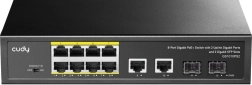 8-poorts gigabit PoE+ switch met 2 uplinkpoorten en 2 SFP-slots, 120 W