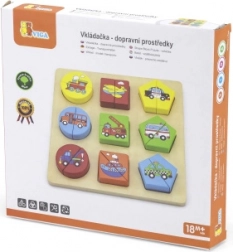Houten inlegpuzzel - vervoer in Tsjechische doos