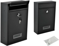 Brievenbus van verzinkt staal – zwart