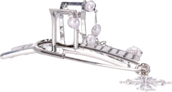 Decoratieve haarclip met zilveren pareltjes