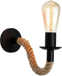 Wandlamp Loft met jutetouw