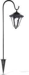 Solarlantaarn op prikstok 80 cm, zwart, met koud wit licht