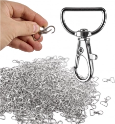 Metalen draaibare vis-karabiners 3,7 × 2 cm, zilverkleurig – 500 stuks