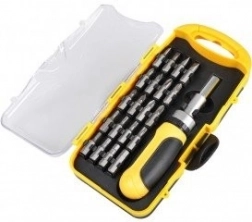 Set van 22 delen: bits en ratelschroevendraaier