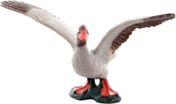 Plastic figuur van een gans op voetstuk