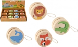 Houten jojo met dieren 5,5 cm