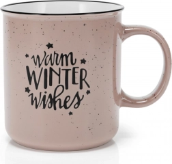 Keramische mok XXL 700 ml – beige met winteropschrift
