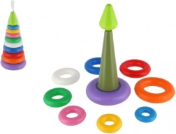 Kleurrijke stapelpiramide met ringen