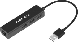 USB-hub NATEC Dragonfly met 3× USB 2.0 en RJ45