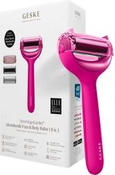 Geske 9-in-1 micro-needling gezicht- en lichaamsroller met app (magenta)