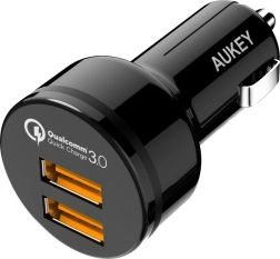 Ultrasnelle autolader 2× USB met QC 3.0, 36 W