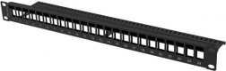 lege patchpanel 24 poorten 1U 19" zwart voor keystone-modules