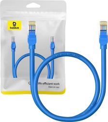 Ronde BASEUS RJ45 Cat6 ethernetkabel 0,5 m blauw