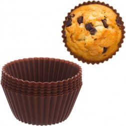 Siliconen muffin vormpjes bruin 5,5 cm, set van 6 stuks ORION