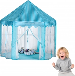 Hexagonale kinder tent voor binnen- en buitengebruik - blauw