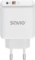 Netlader 20 W SAVIO LA-12 met USB-C PD en USB-A QC