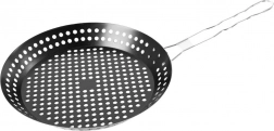 Geperforeerde grillpan met lange opvouwbare handgreep 55 × 31 cm, zwart