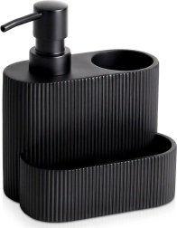 Afwasmiddeldispenser met sponshouder, zwart 250 ml - 1 stuk