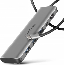 Multi‑poort USB‑C hub 5‑in‑1 5 Gbps met HDMI 4K/30 Hz, 3× USB‑A, PD 100 W en 100 cm USB‑C‑kabel