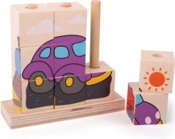 Houten puzzel Bigjigs Baby Vervoersmiddelen