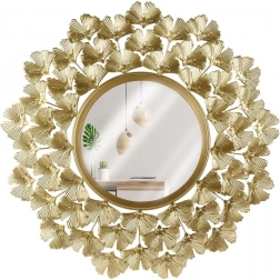Wandspiegel rond met gouden lijst 52 cm