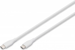 Siliconen USB-C naar USB-C kabel, USB 2.0 60W, 1m wit