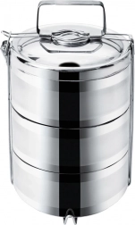 Thermos-tiffin van roestvrij staal, 3-laags, 3 × 1,1 l