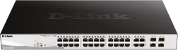 Schakelaar DGS-1210-28MP met 24 GE PoE+ en 4 SFP-poorten