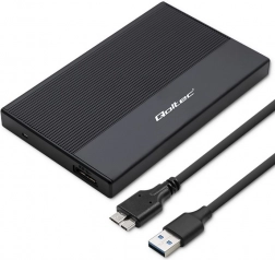 Aluminium externe 2,5" SATA-behuizing voor SSD/HDD met USB 3.0, 5 Gb/s, 2 TB, zwart
