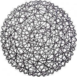 Papieren ronde zwarte tafelonderlegger 35 cm