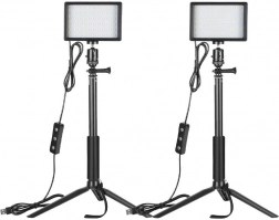 Studio set Neewer twee LED lampen met filters en statieven