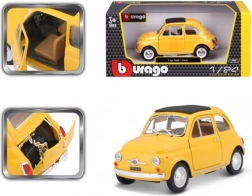 Bburago modelauto Fiat 500 F 1965 geel 1:24