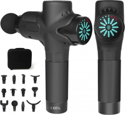 Massagepistool voor het lichaam met 12 opzetstukken en etui