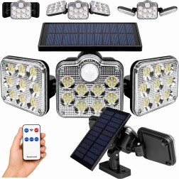 Zonne-LED-tuinlamp met bewegings- en schemersensor en afstandsbediening