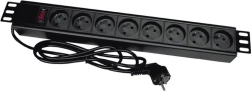 19" rack-voedingsrail met 8 Schuko-stopcontacten en CEE 7/7-stekker